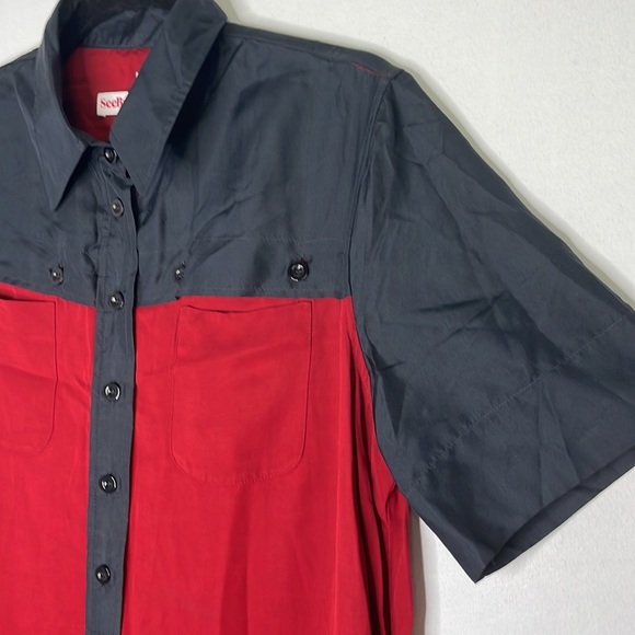 See by Chloe silk blend colorblock midi dress - Picture 5 of 8